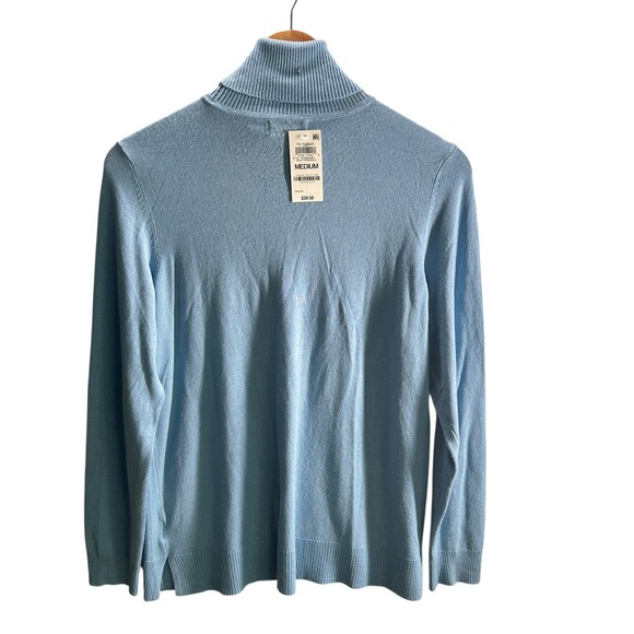 Style & Co‎ Turtleneck Sweater Top Blue Soft Knit  Pullover Medium Minimalist - Picture 2 of 12